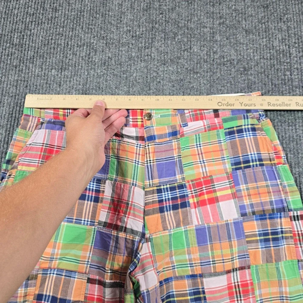Polo Ralph Lauren Shorts Mens 36 Madras Patchwork Plaid Cotton Bermuda Golf